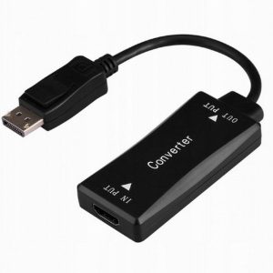 Adapter HDMI żeński do DisplayPort męski aktywny 4K (czarny)