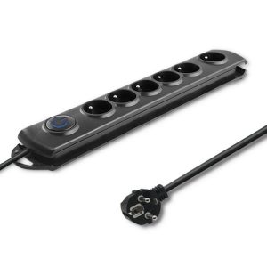 Listwa przeciwprzepięciowa Qoltec 6 gniazd (3,0m) czarna