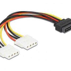 Kabel SATA M 15 - Molex x2 Delock (0,2 m)